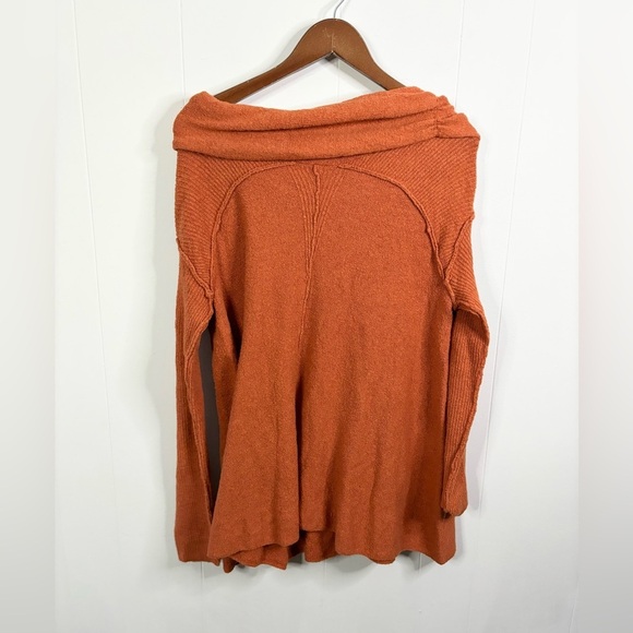 Free People burnt orange strawberry fields knit sweater long sleeve size L - Picture 6 of 6